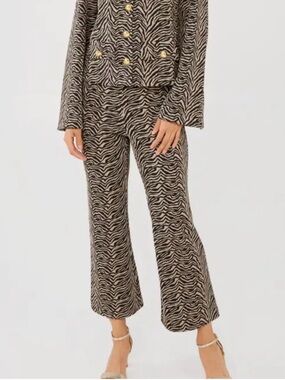 Abbey Glass Zebra Print flare Leg Pants